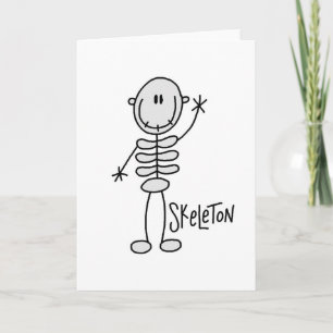 Cartão de Esqueleto de Halloween em Stick Figure
