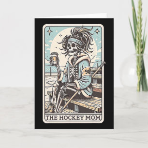 Cartão de Esqueleto Divertido de Mãe de Hockey