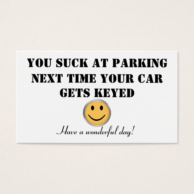 Cartão de estacionamento personalizado (Frente)