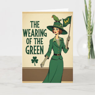 Cartão de Estilo Vintage Verde