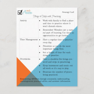 Cartão de Estratégia de Prática Musical