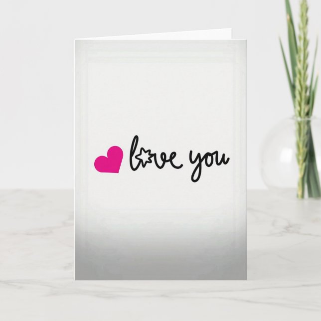 Cartão de Estrela do Coração de Amor Simples (Frente)