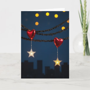 Cartão de Estrelas de Amor do Dia dos Namorados