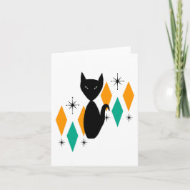 Cartão de Estrelas de Era Atômica de Gato Negro Mo