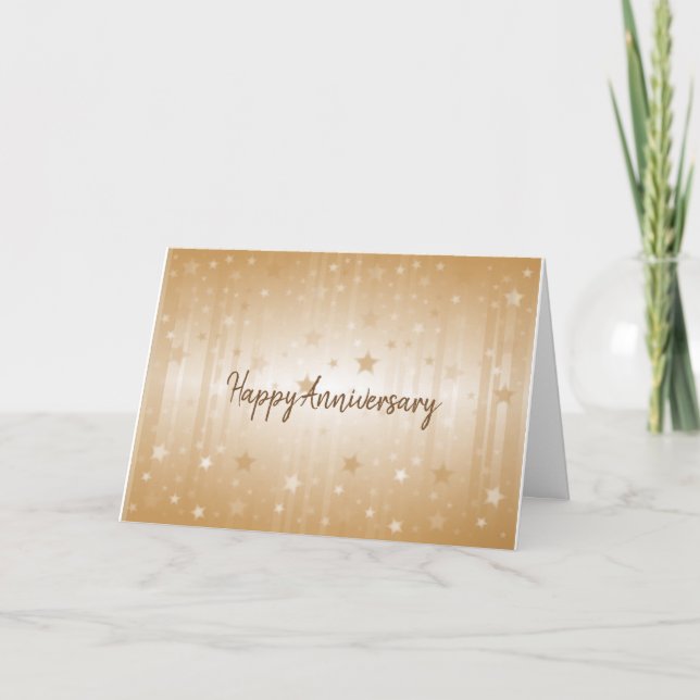 Cartão de Estrelas Dourado do Feliz Aniversário (Frente)