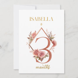 Cartão de Etapa Floral de Primeiro Ano para Bebê