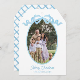 Cartão de Etiqueta de Férias Aquarela com Fita Azu