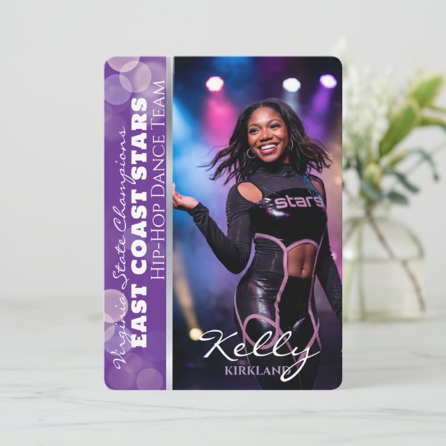 Cartão de Evento de Showcase de Dança com Autógraf (Em pé/Frente)