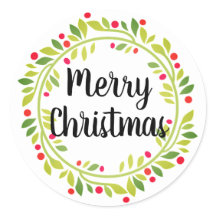 Cartão de exaustão de Natal Merry e adesivos