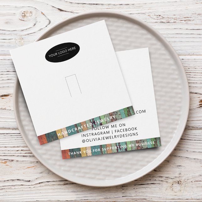 Cartão de Exibição de Anel Chic Adicione Seu Logot (Chic Add Your Logo Ring Display Card)
