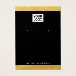 Cartão de exibição de bordas douradas com logotipo