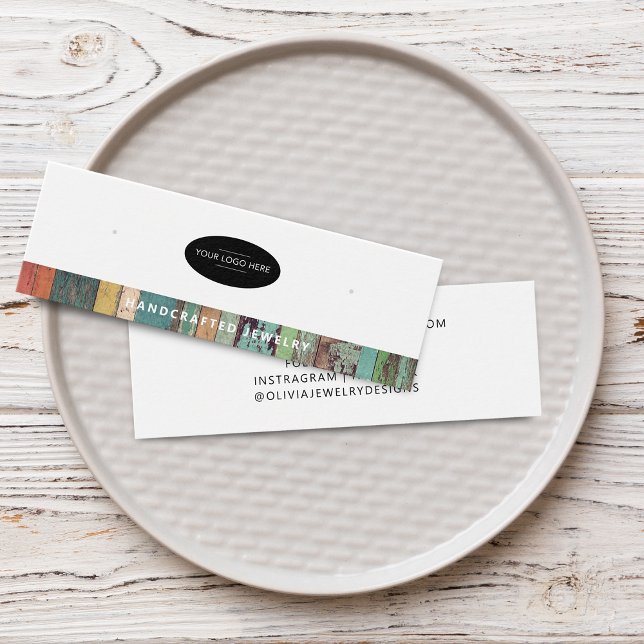Cartão de Exibição de Brinco Chic Adicionar Logoti (Chic Add Your Logo Earring Display Card)