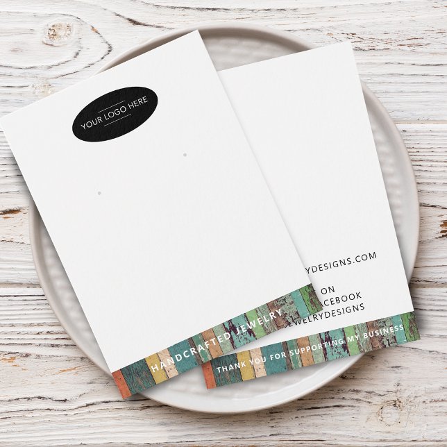 Cartão de Exibição de Brinco Chic Adicionar Logoti (Chic Add Your Logo Earring Display Card)