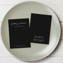 Cartão de Exibição de Brinco Chic Script Preto