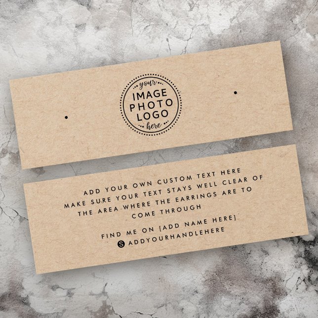 Cartão de exibição de brinco de logotipo personali (Kraft paper custom logo stud earring display card)