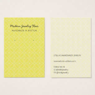 Cartão de Exibição de Brincos Amarelo Vibrante com