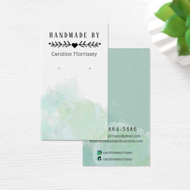 Cartão de Exibição de Brincos com Efeito de Aquare (Mesa)