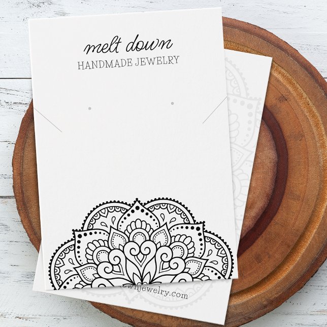 Cartão de Exibição de Brincos e Colar de Jóias Man (Mandala Earring Necklace Jewelry Display Card)