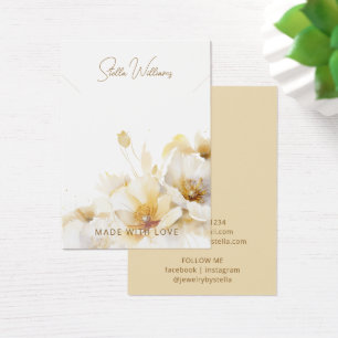 Cartão de Exibição de Colar de Flor de Ouro Branco