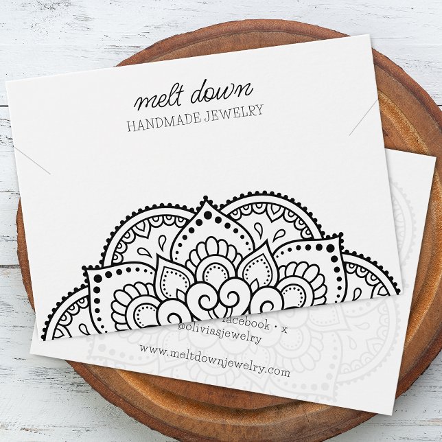 Cartão de Exibição de Colar e Pulseira Mandala Mod (Modern Mandala Necklace Bracelet Display Card)