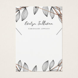 Cartão de exibição de colar geométrico de folhagem
