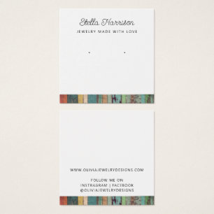 Cartão de Exibição de Joias de Brinco de Estudo Rú