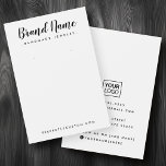 Cartão de exibição de logotipo de cor personalizad<br><div class="desc">Placa de exibição de produto de brinco de cor branca ou personalizada com modelo de logotipo personalizado,  ícones de mídia social e sua marca em uma fonte de script de caligrafia fofa.</div>