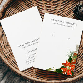 Cartão de Exibição de Poinsettias de Natal Vermelh