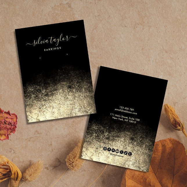 Cartão de exibição Dourado Black Earring da Caligr (Criador carregado)