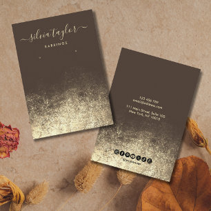 Cartão de exibição Dourado Brown Earring de Caligr