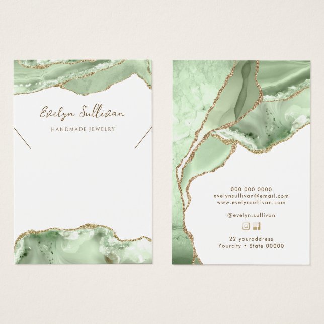 cartão de exibição jade green aglace (Frente & Verso)