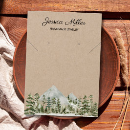 Cartão de Exibição Kraft Joias Floresta Aquarela