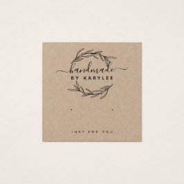 Cartão de Exibição Rustic Laurel Leaf Stud Earring