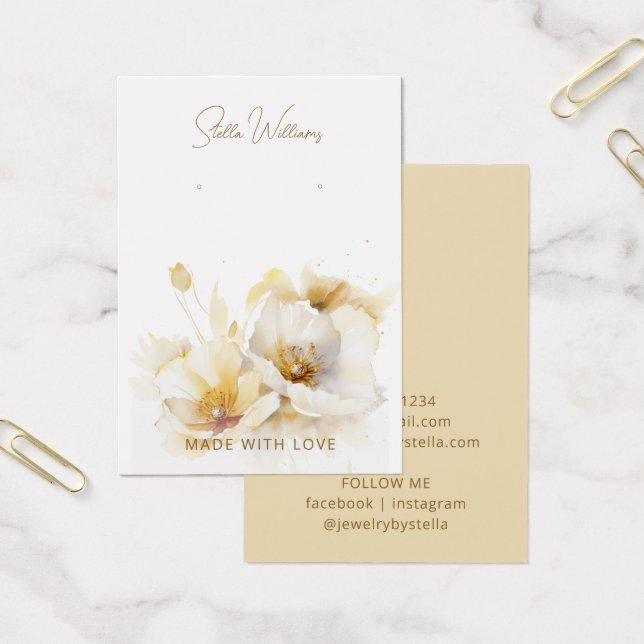 Cartão de Exposição de Brinco de Flor de Ouro Bran (Escritótio)