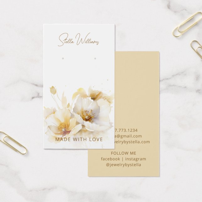 Cartão de Exposição de Brinco de Flor de Ouro Bran (Escritótio)