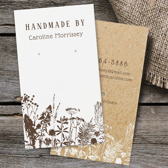 Cartão de Exposição de Brincos de Flores Silvestre (Rustic Wildflowers Earring Display Card)