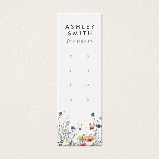 Cartão de Exposição de Brincos Múltiplos de Flor S (Frente)