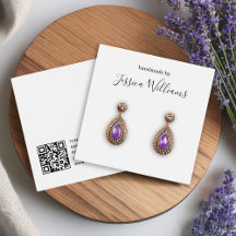 Cartão de Exposição de Brincos Preto e Branco Mini