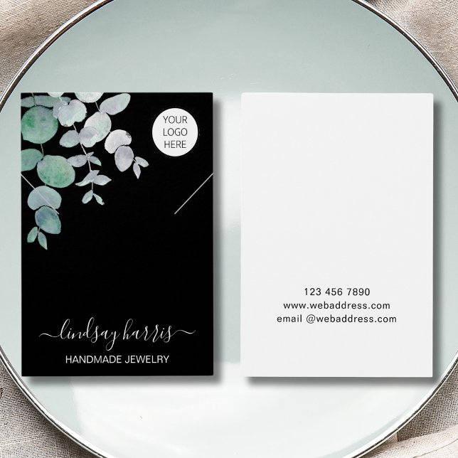 Cartão de Exposição de Colar de Aquarela com Logo  (Criador carregado)