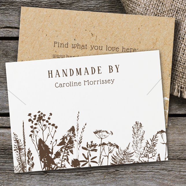 Cartão de Exposição de Colar de Flores Silvestres  (Rustic Wildflowers Necklace Display Card)