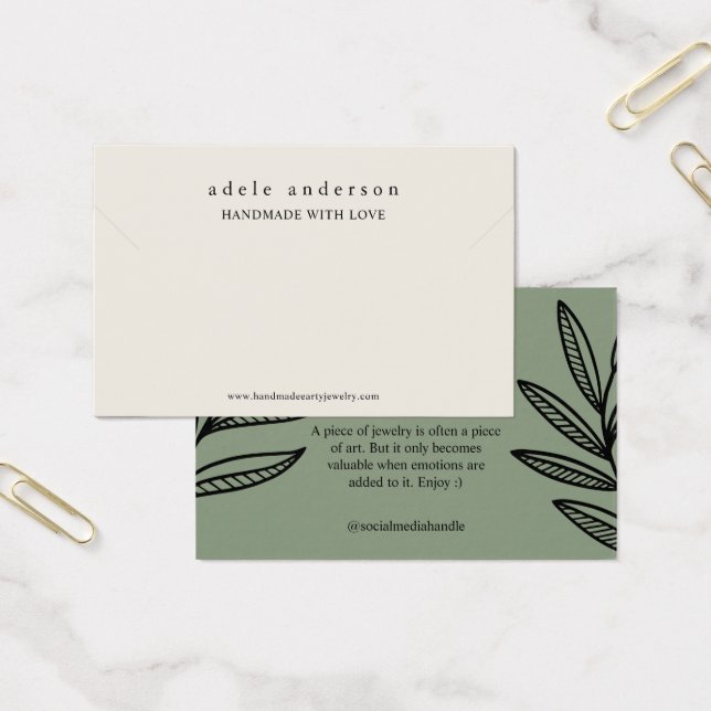 Cartão de Exposição de Pulseira de Jóias com Folha (Escritótio)