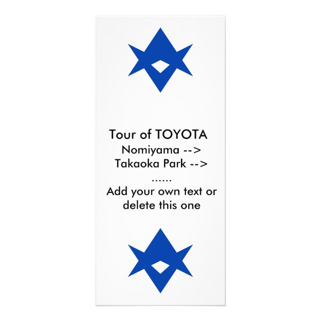 Cartão de Expositor com Bandeira da Cidade de Toyo (Frente)