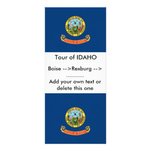 Cartão de Expositor com Bandeira de Idaho, EUA