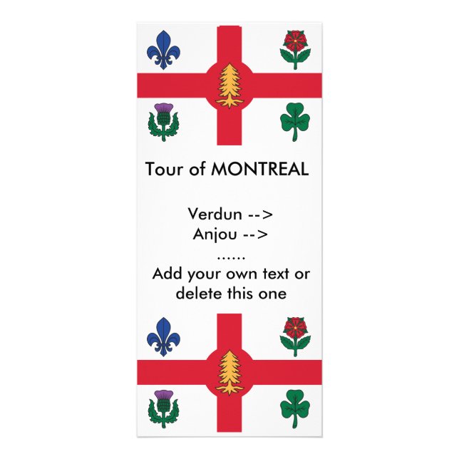 Cartão de Expositor com Bandeira de Montreal, Cana (Frente)
