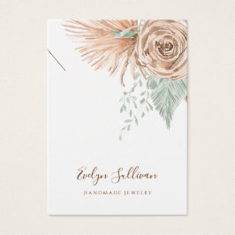 cartão de expositor de beige e colar de menta trop