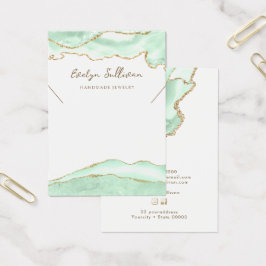 Cartão de expositor de colar de ágata verde Seafoa