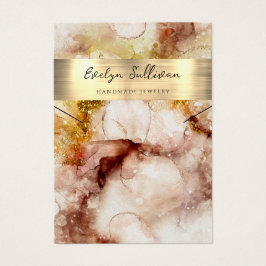 Cartão de expositor de colar de aquarela dourada c