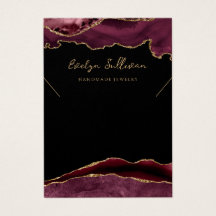 Cartão de expositor de colar de borgonha e de ouro