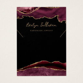 Cartão de expositor de colar de borgonha e de ouro