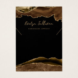 Cartão de expositor de colar marrom e dourado